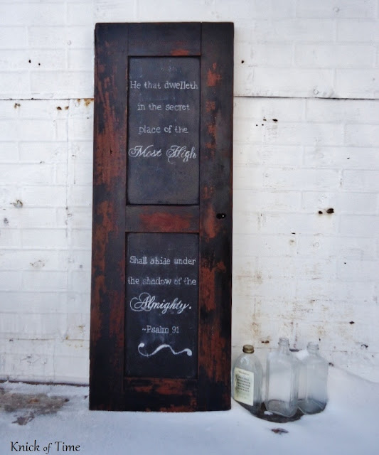 Repurposed Cabinet Door Chalkboard via Knick of Time