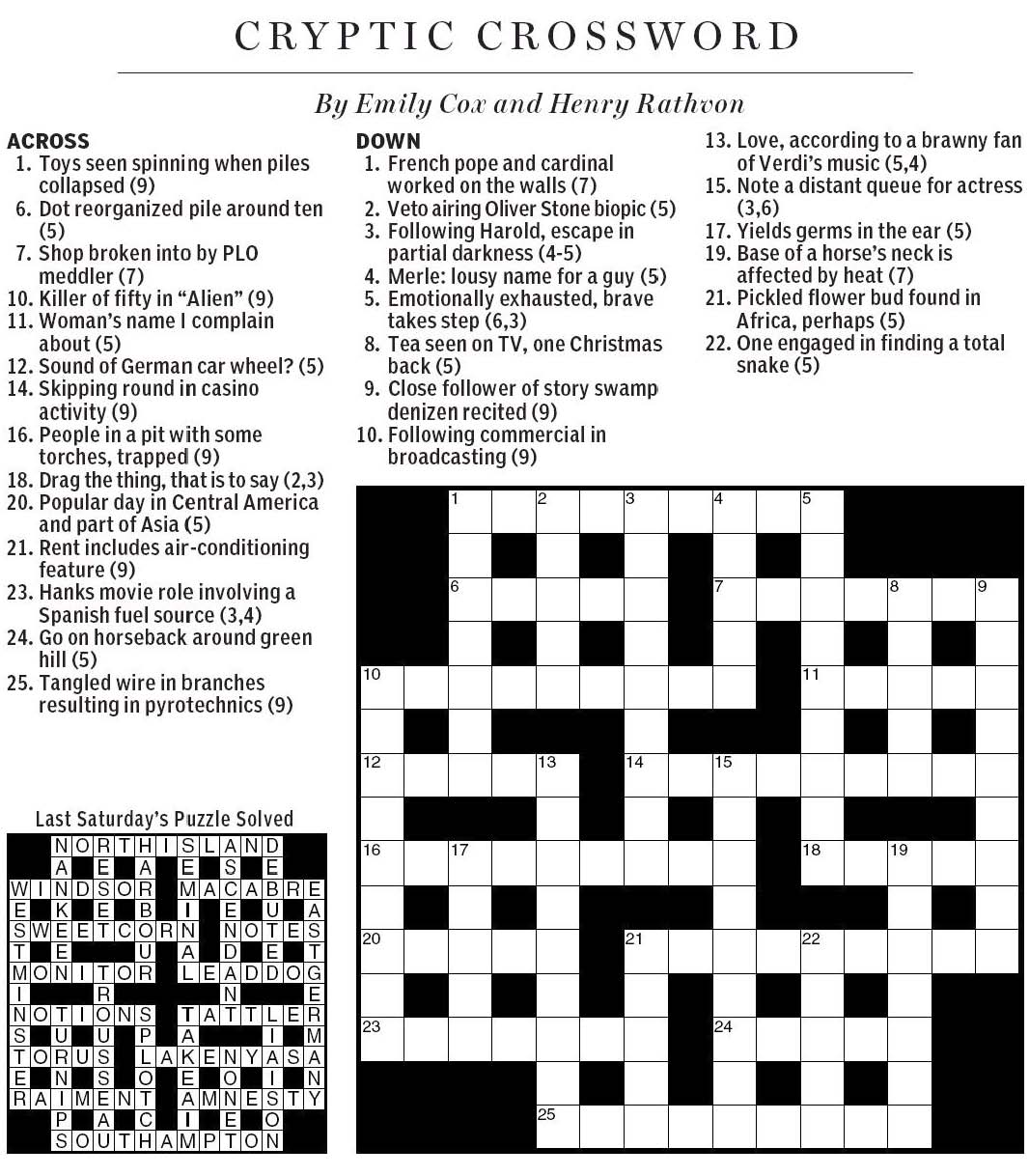 atlantic cryptic crosswords