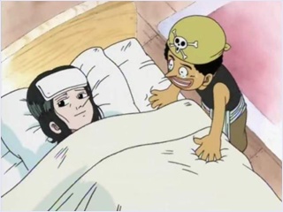 Usopp's childhood with his mother.