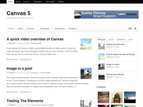 WooThemes Canvas Theme v5.1.1 for WordPress