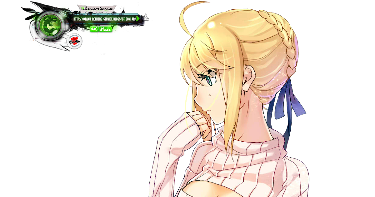 FateSaber Kawaiii Keyhole Sweater Render ORS Anime Renders