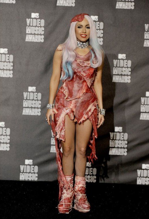 lady gaga meat dress rock and roll hall of fame. Lady Gaga made history at last