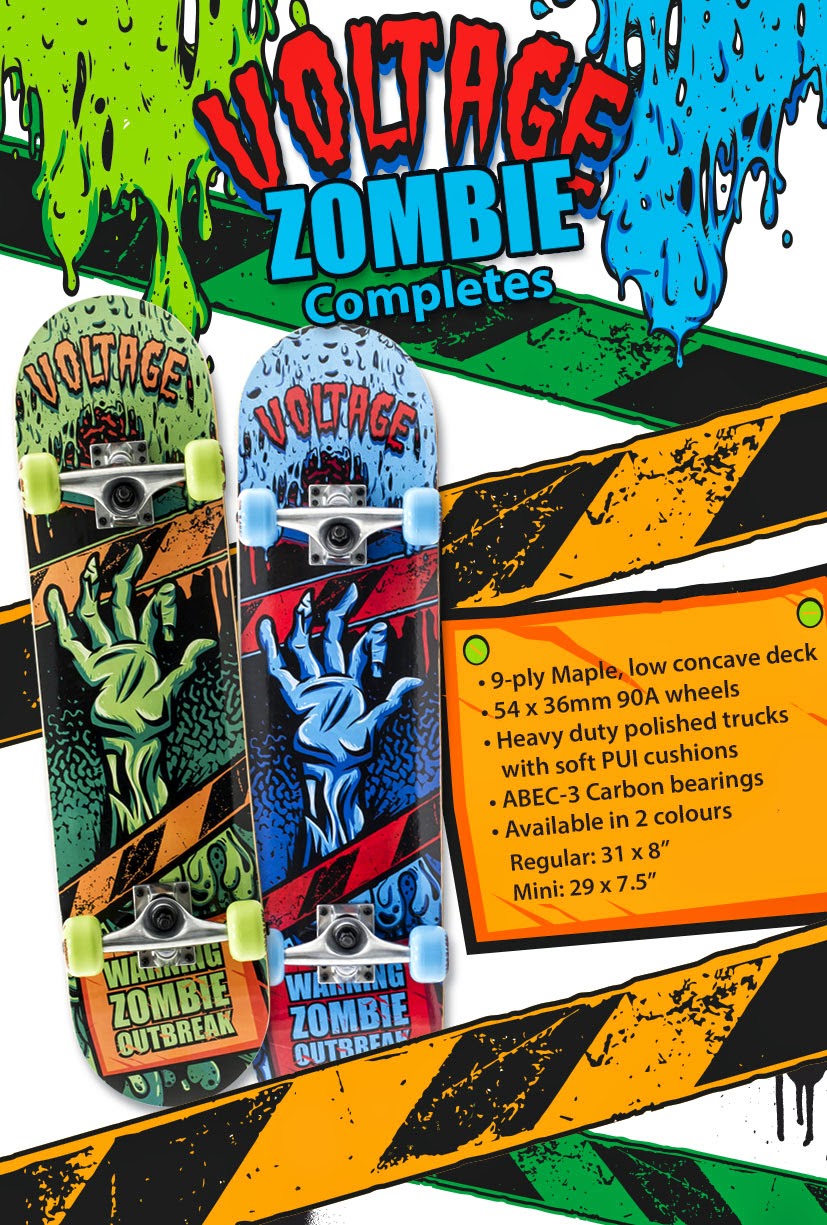 Voltage Skateboards New Voltage Zombies Complete Skateboards