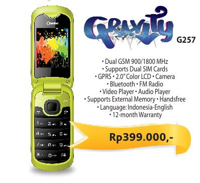 Spesifikasi dan Harga Nexian Gravity G257 HP Flip Dual GSM Terbaru Dari S-Nexian
