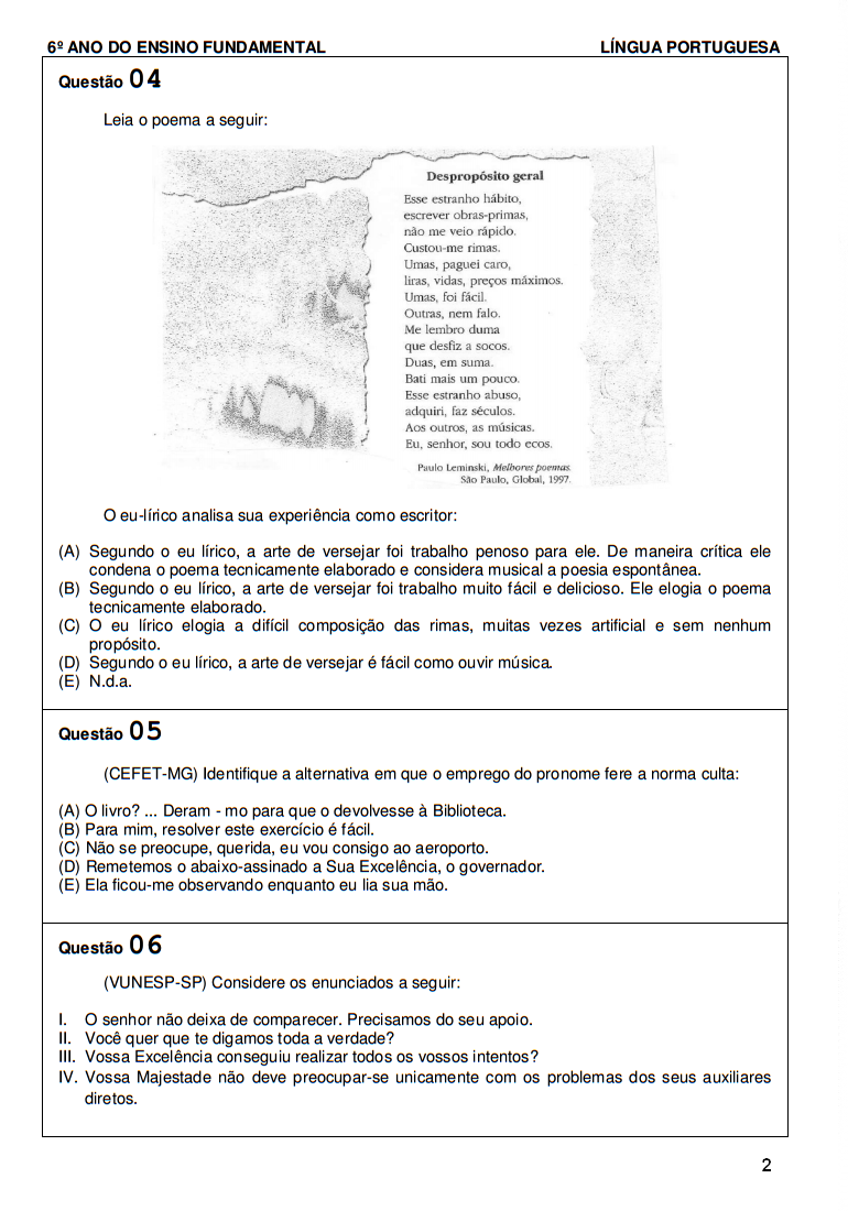 Exercicios artigo