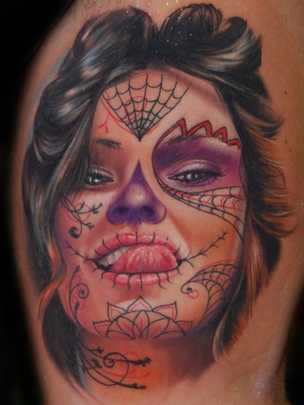 Day of The Dead Tattoo Ideas sugar skulls day of dead tattoos. Day of The Dead Tattoo Ideas