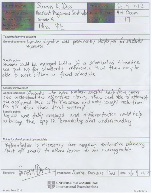 Teaching Journal Observation from peer