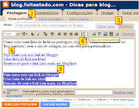 Criar lista de links no blogger Criar lista de links no blogger