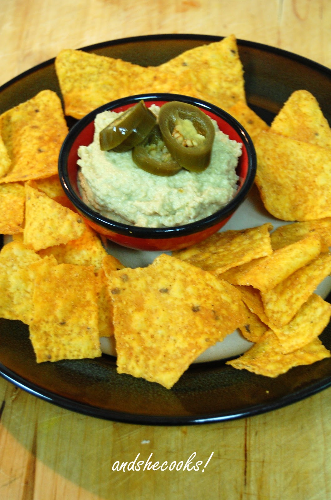 AndSheCooks! Vegan's delight Olives+Almonds Dip.