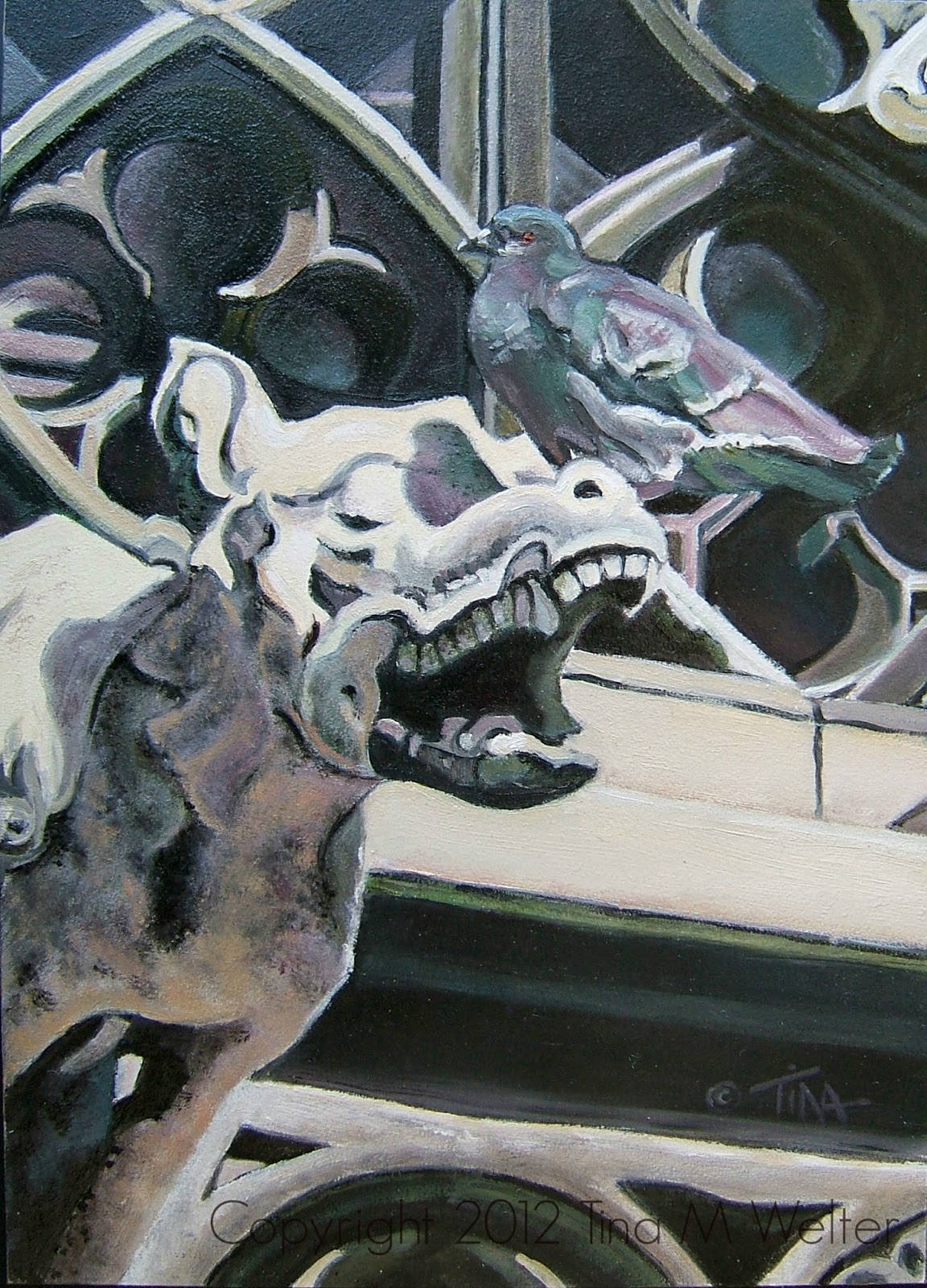"Wait for It" 7" x 5" oil on "Gessobord copyright 2012 Tina M. Welter