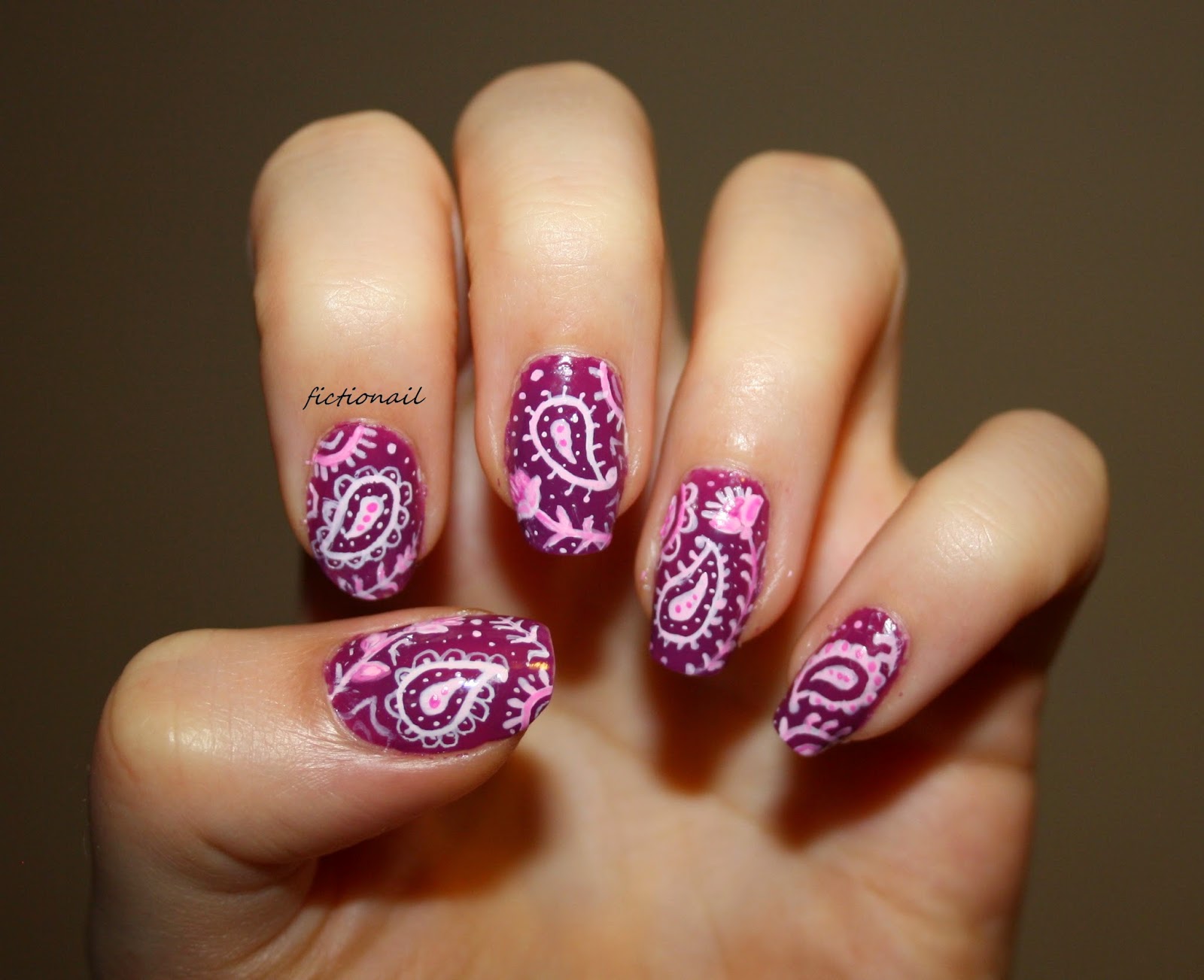 Purple Paisley Nails