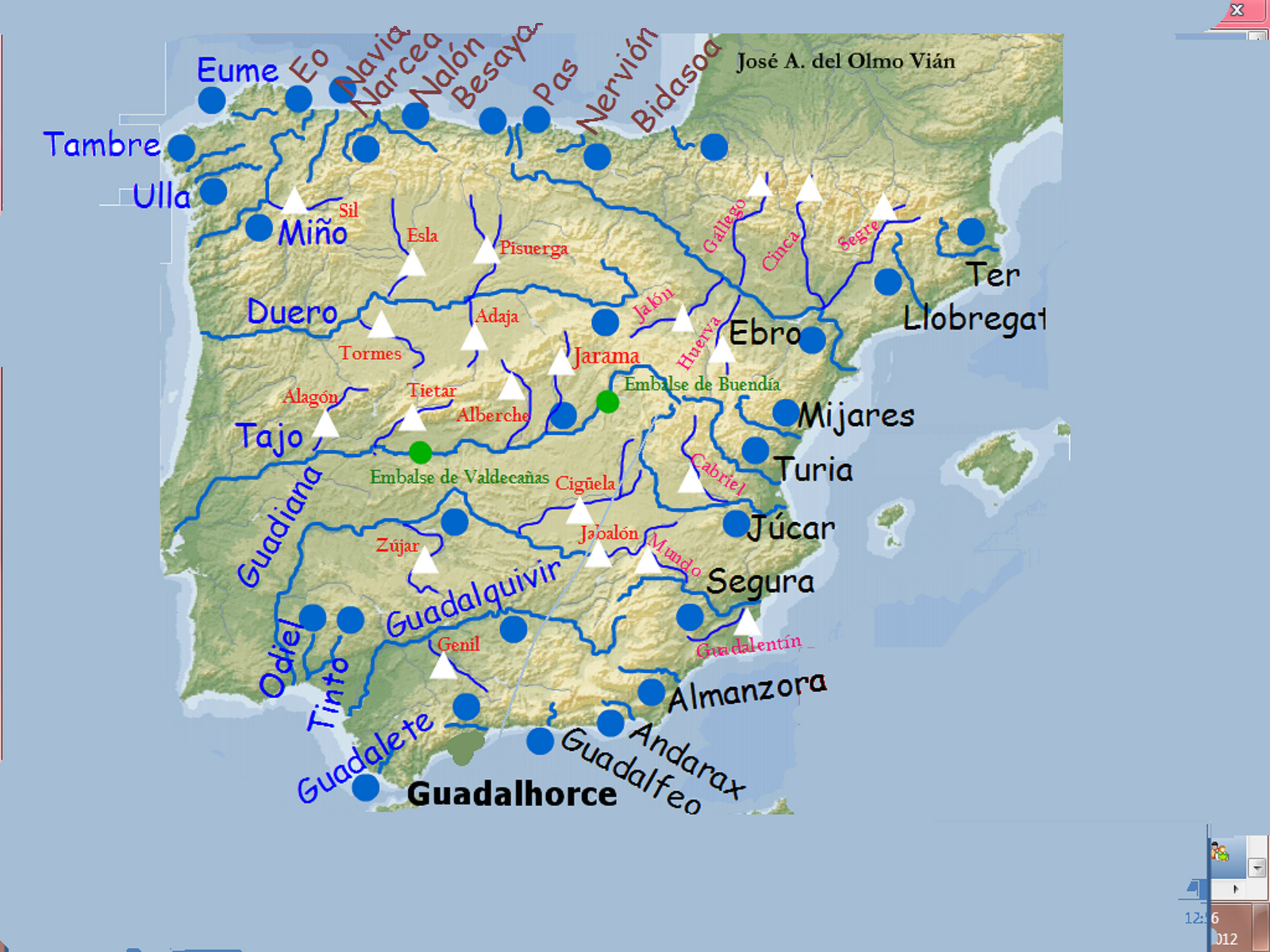 Mapa Rios Y Afluentes España