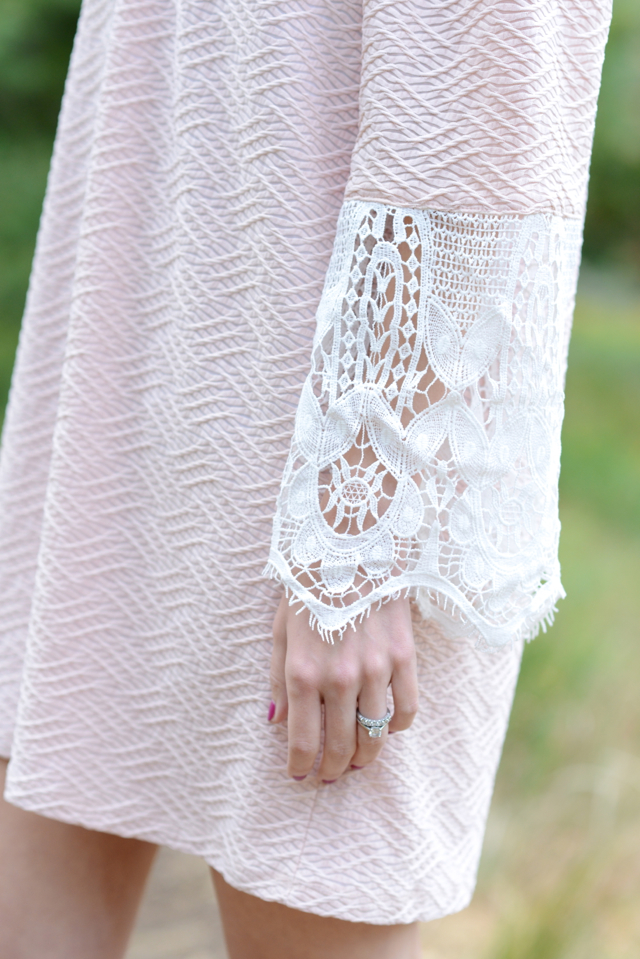 bohemian dress with lace sleeves, M Loves M
