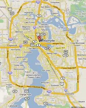 Map of Jacksonville FL interstate