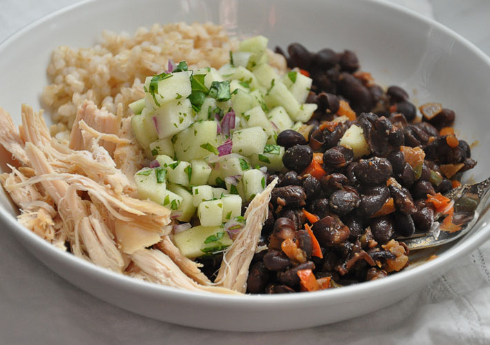 the parsley thief Black Bean, Chicken & Rice Bowl with Apple Salsa