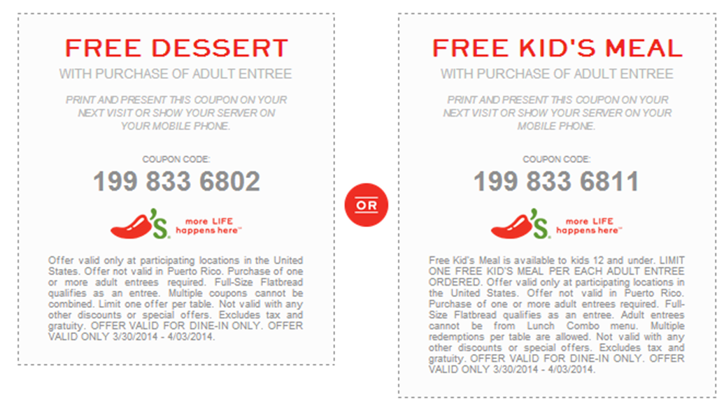 Chilis coupon codes