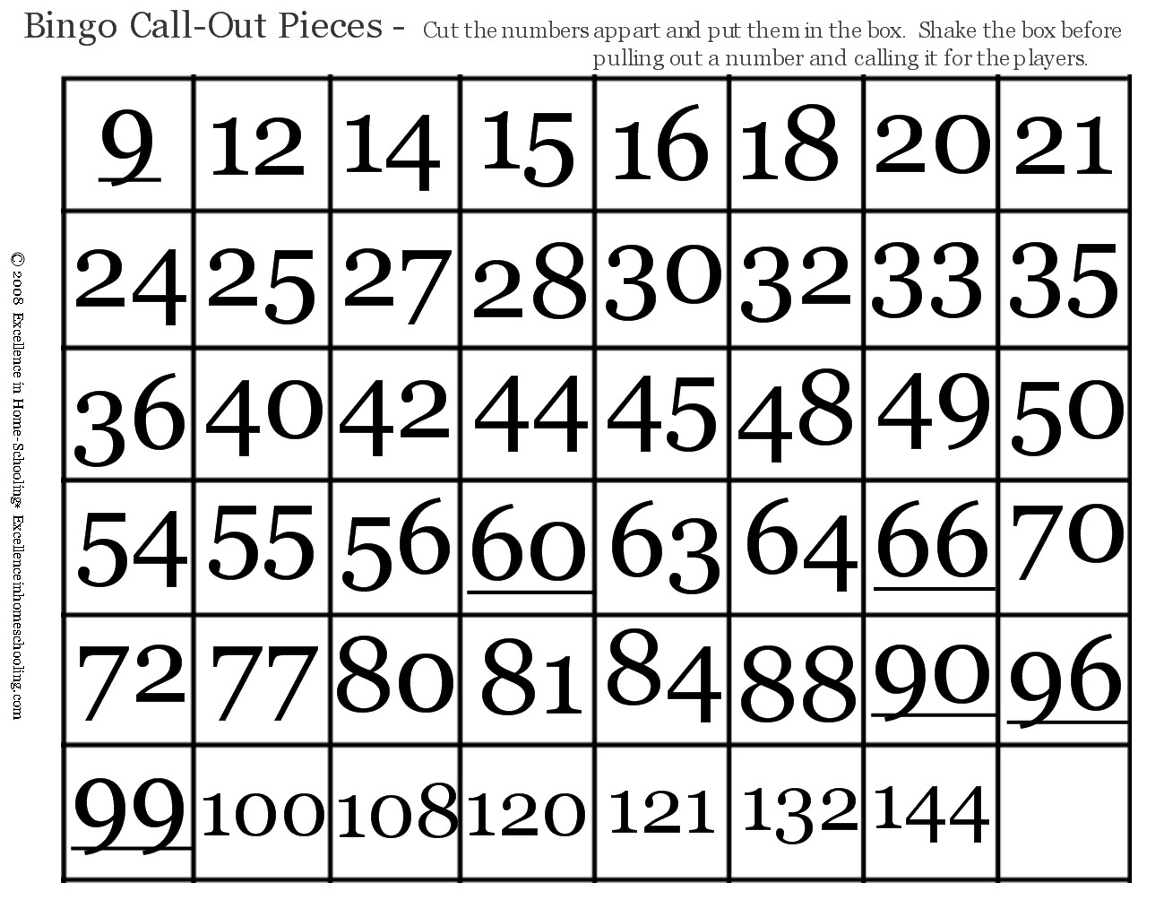 laura's frayed knot times table bingo