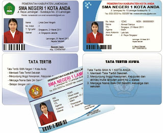 cara membuat kartu siswa Contoh Kartu Siswa