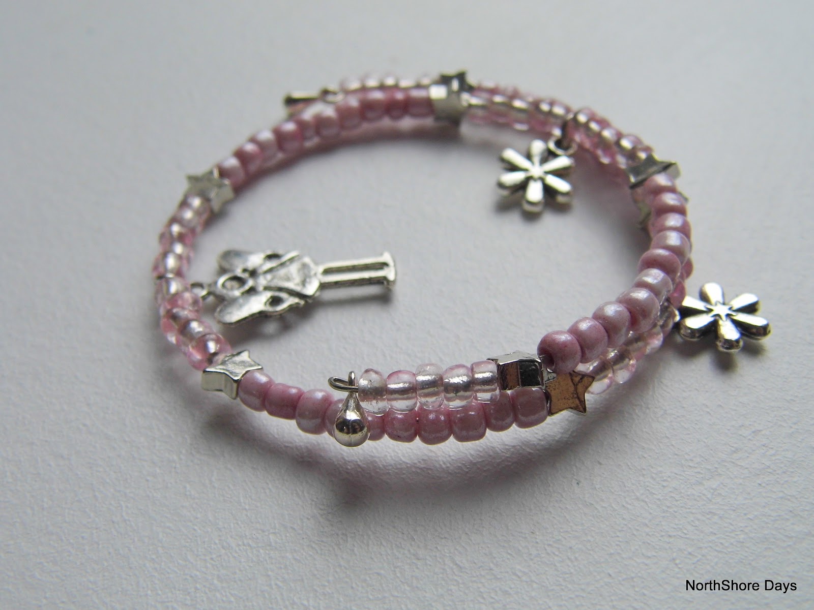 NorthShore Days..... Memory Wire Charm Bracelets