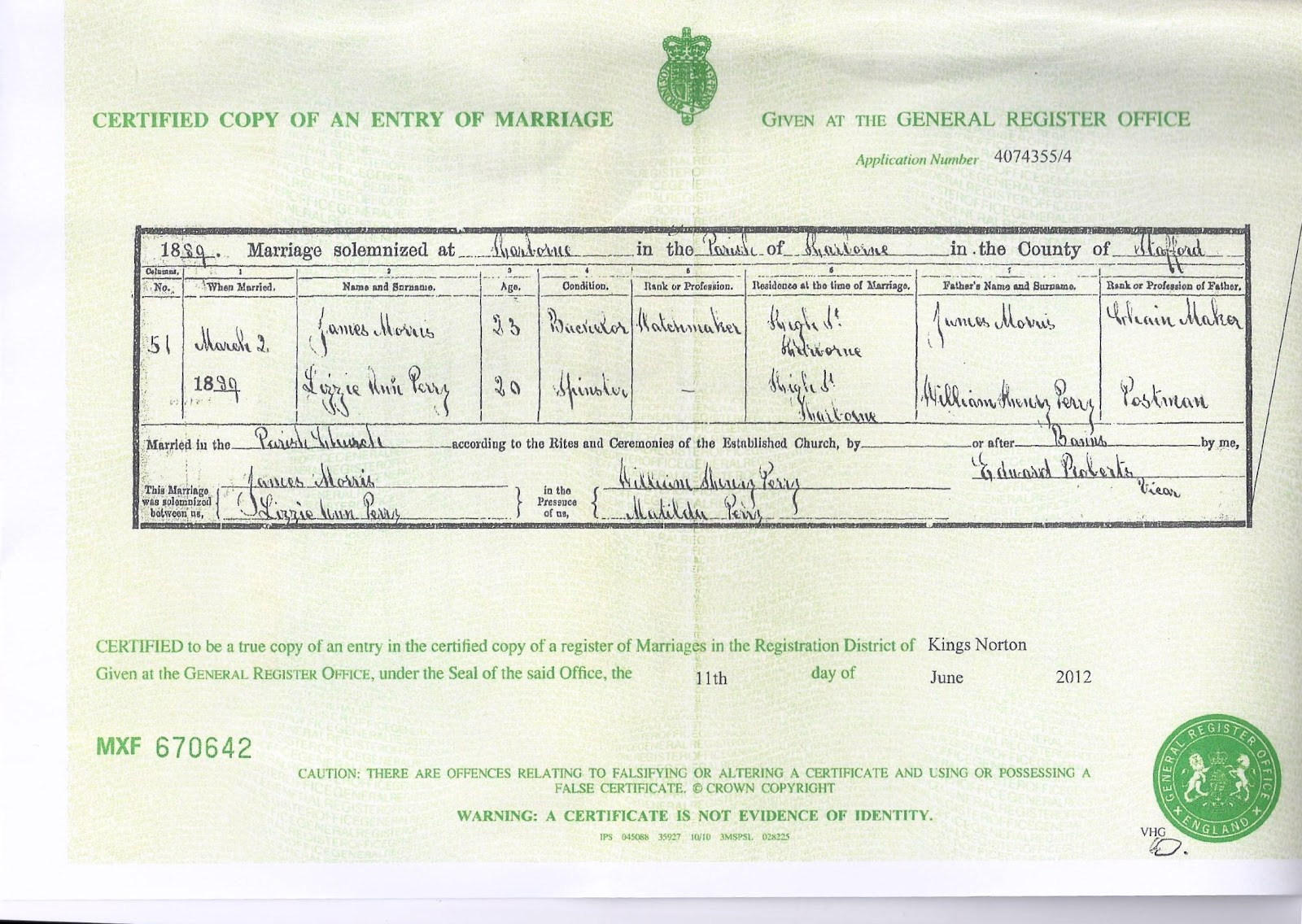 Our Family History: A marriage mystery partly solved