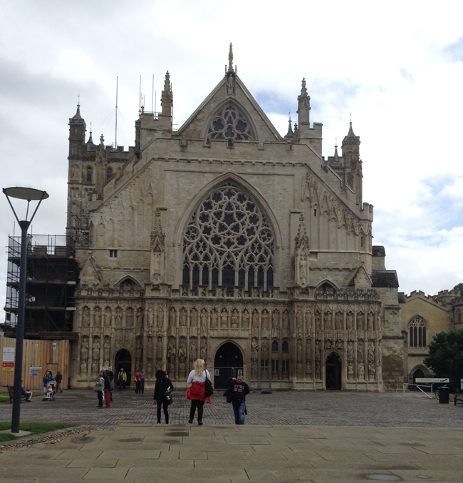 Exeter Cathedral pretty old architecture church lampost city windows