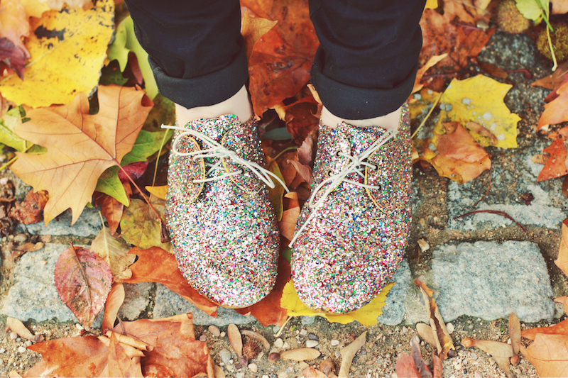 anniel glitter shoes autumn leaves