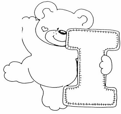 COLOREA TUS DIBUJOS: Abecederio de Osito corazon para colorear letra I