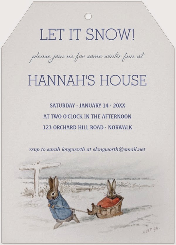 A Storybook Life Beatrix Potter Rabbits Sledding Snow Winter Party