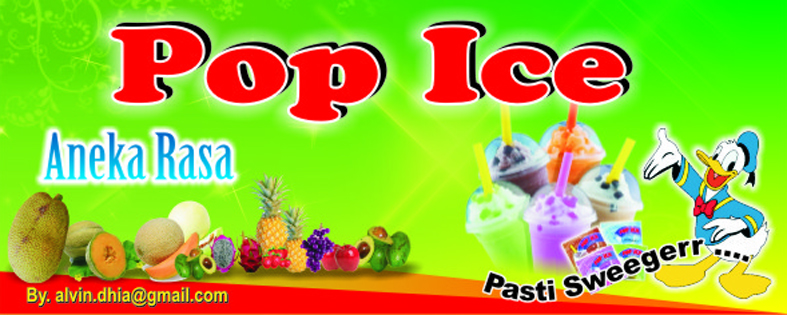 Spanduk pop ice Contoh Desain Spanduk