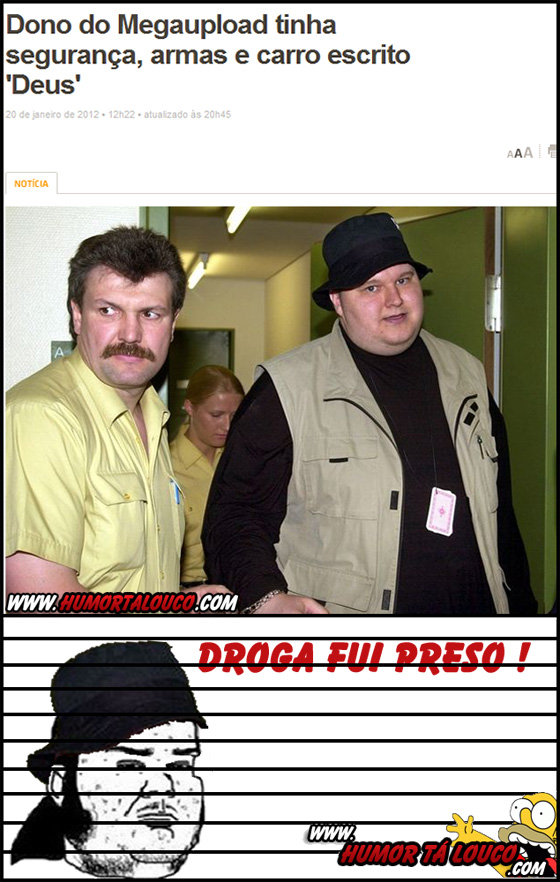 Tirinha: Megaupload fechado e dono preso Tirinha: Megaupload fechado e dono preso