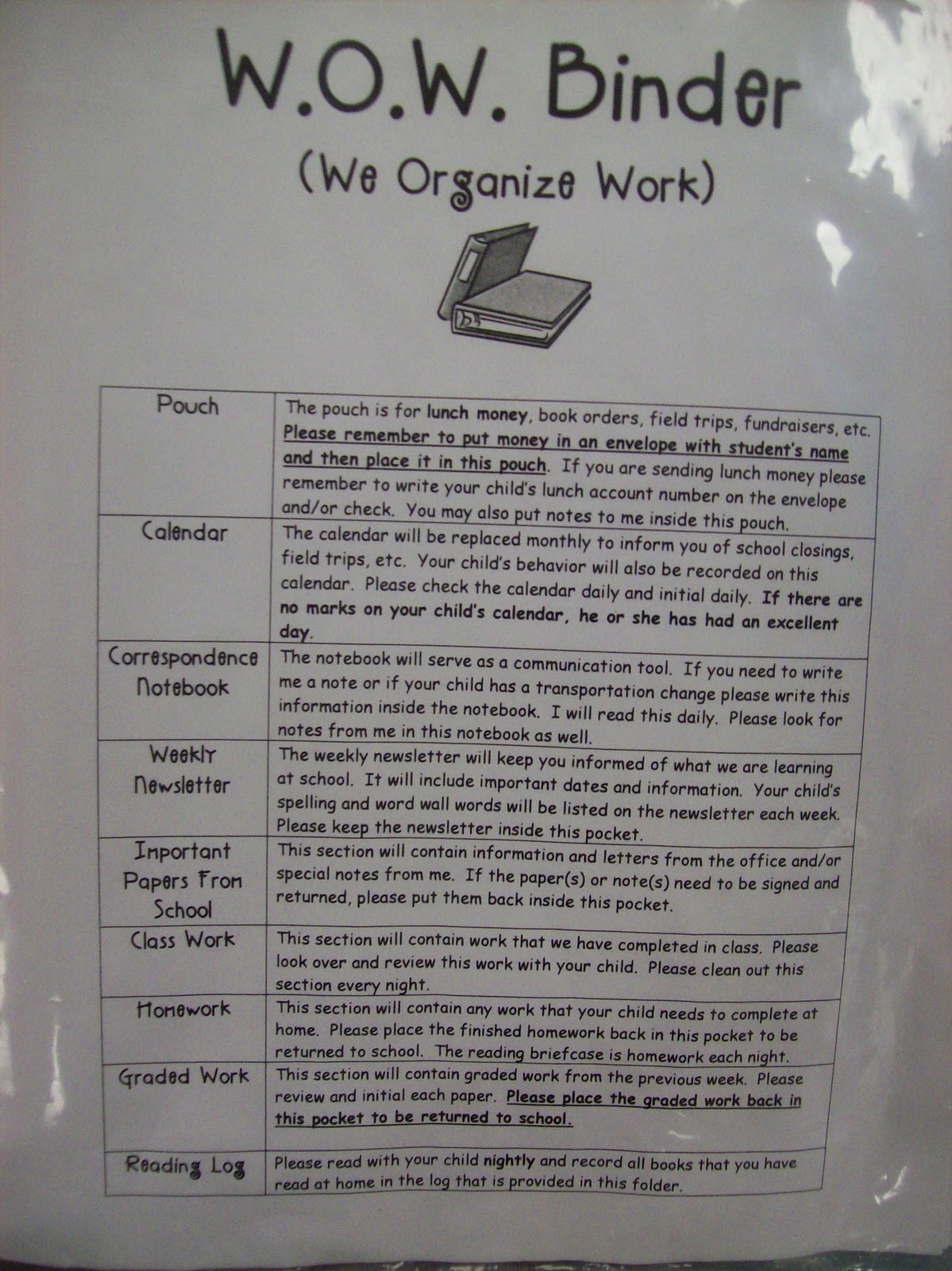 First Grader...at Last! Introducing the WOW Binder! It's WOW.