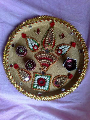 Decorative aarti thali for navratri