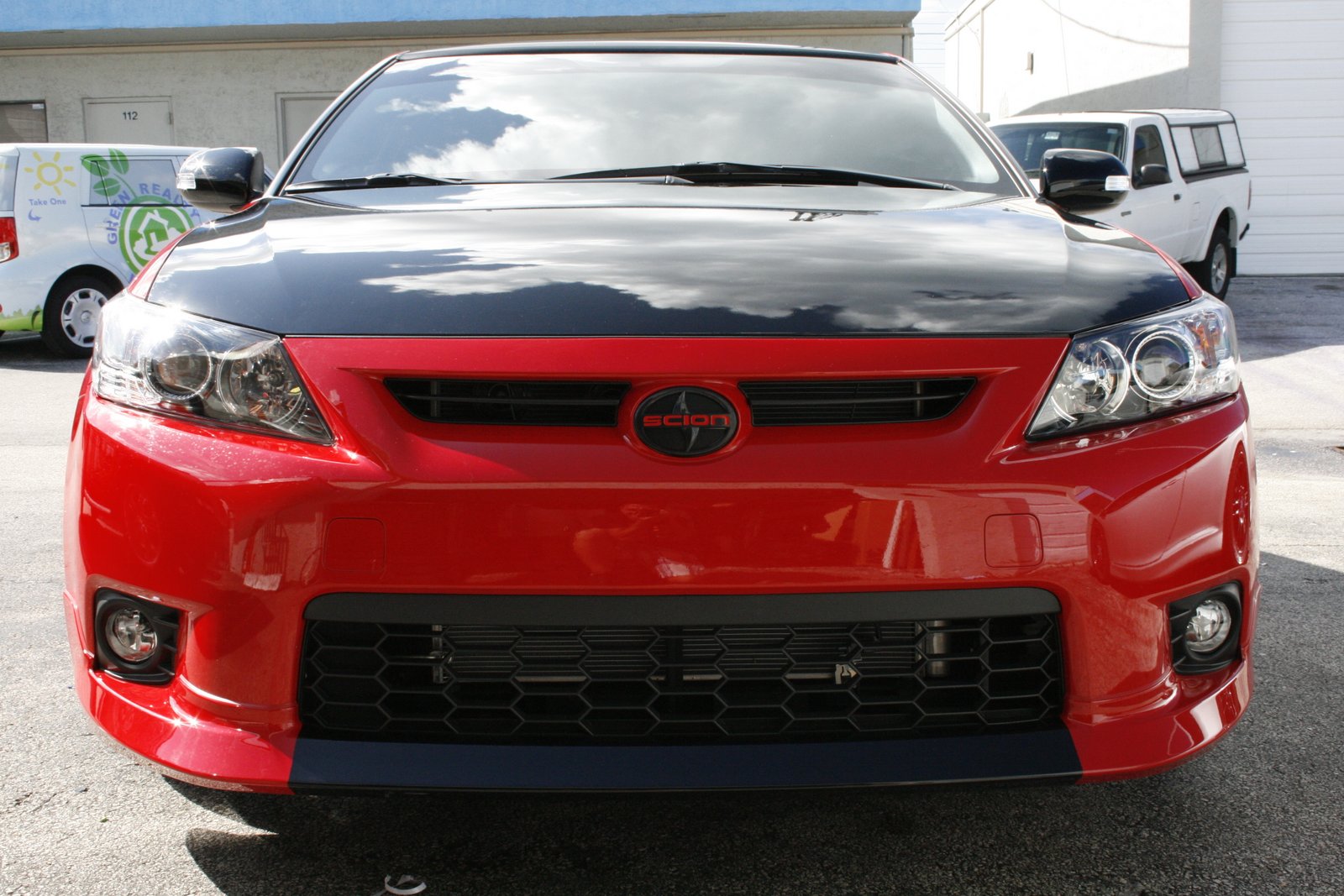 Fort Lauderdale, FL Toyota Scion Tc Glossy Black Hood Wrap & Front