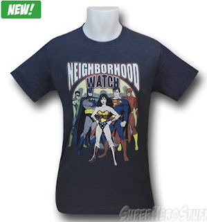 Click here to purchase Justice League Neighborhood Watch t-shirt from SuperHeroStuff! Click here to purchase Justice League Neighborhood Watch t-shirt from SuperHeroStuff!
