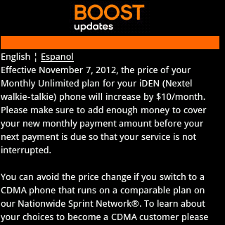 boost jacking up plan prices for iden holdouts prepaid phone news nextel costumer service