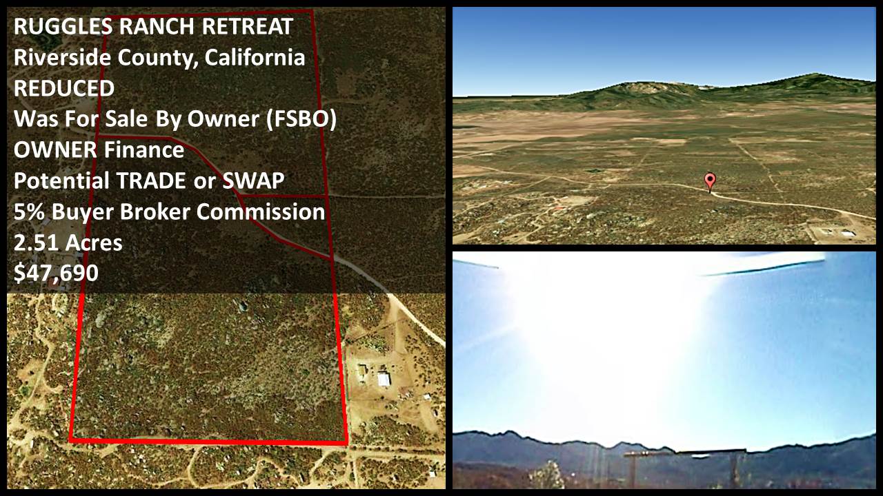 Riverside County CA, OWNER FINANCE. Potential Trade or Swap for down