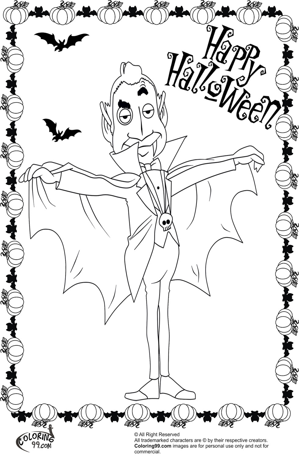 Halloween Dracula Coloring Pages | Minister Coloring