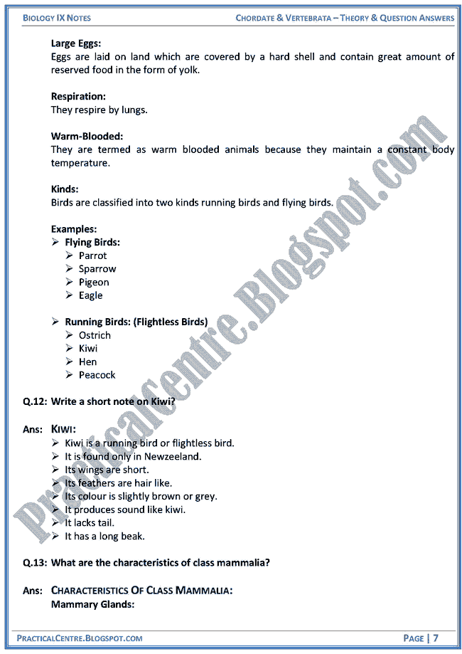 chordata-and-vertebrata-theory-and-question-answers-biology-ix