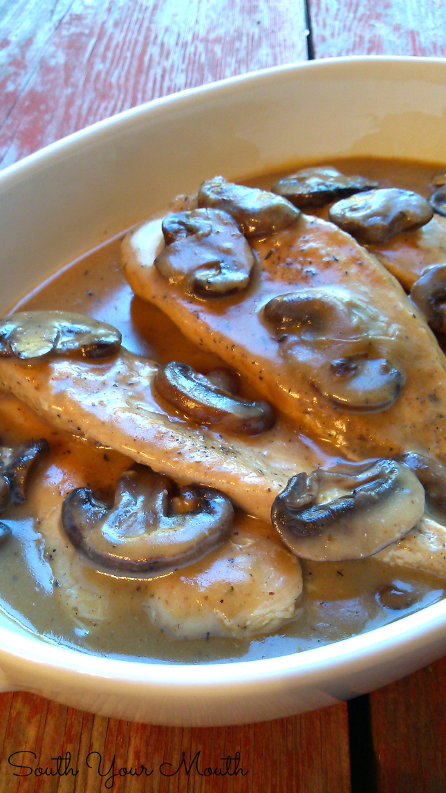 South Your Mouth Crock Pot Smothered Chicken with Mushroom Gravy