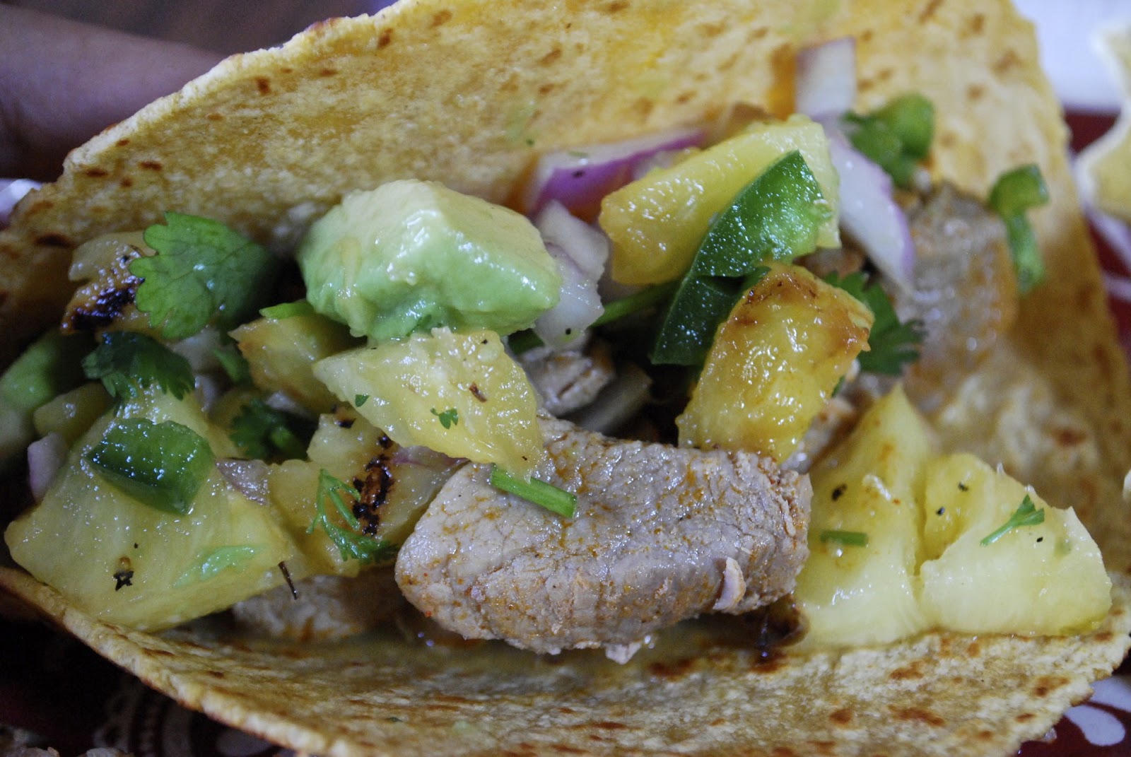 "Pointless" Meals Pork Tacos with Grilled Pineapple Avocado Salsa