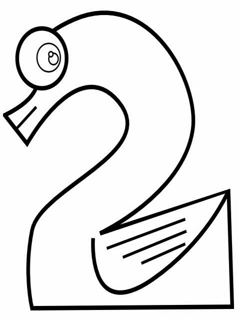 Kids Page: Animal Number 2 ( Two ) Coloring Page