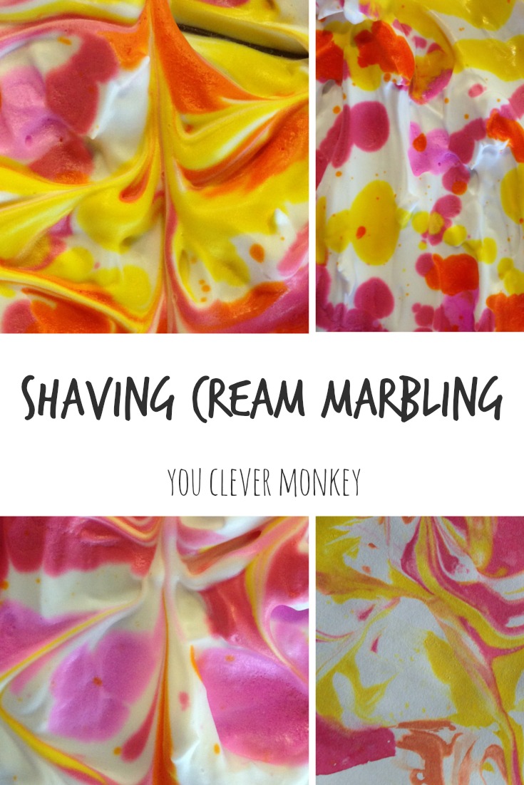 SHAVING CREAM MARBLING ART you clever monkey