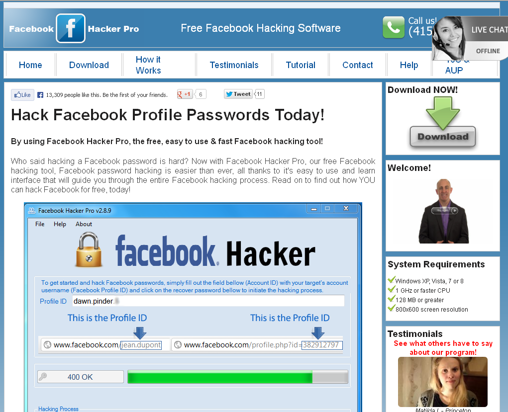 Facebook Code Hack Free Download