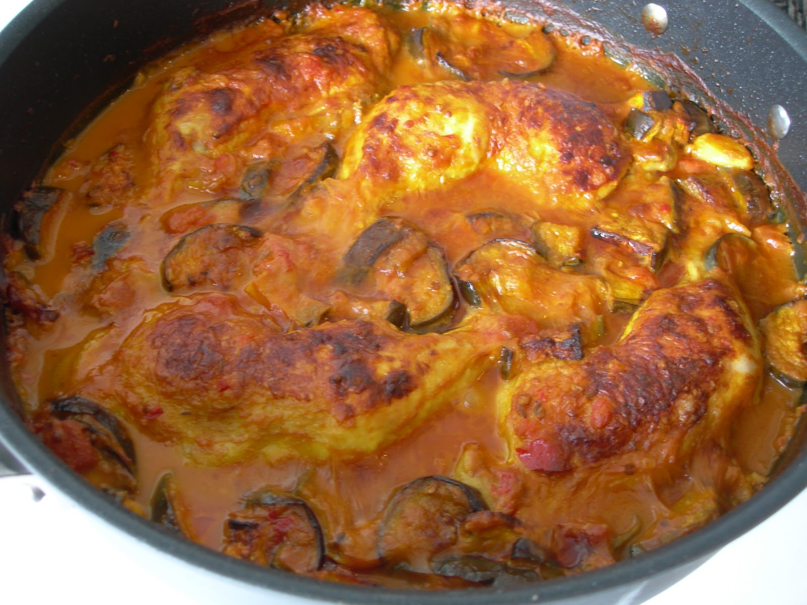 Focaccia al Rosmarino Baked Chicken & Aubergine Curry