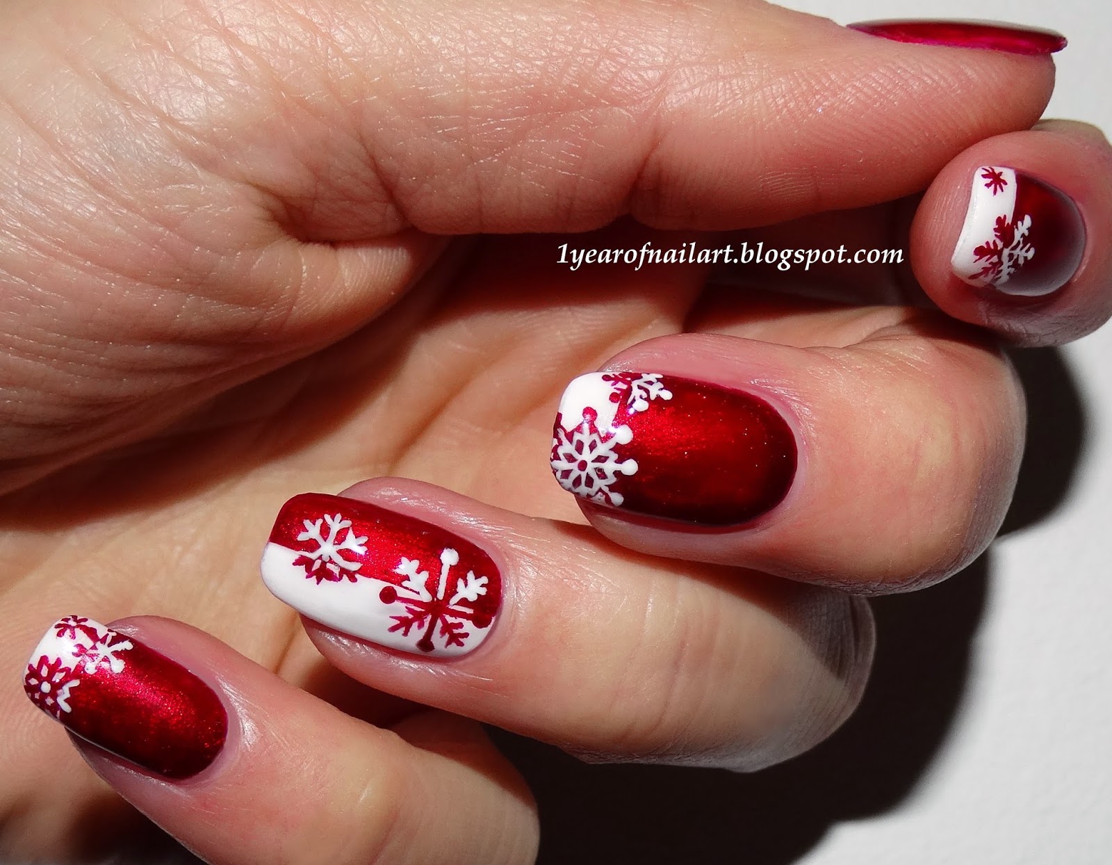 French Tip Snowflake Nail Art Tutorial - wide 2