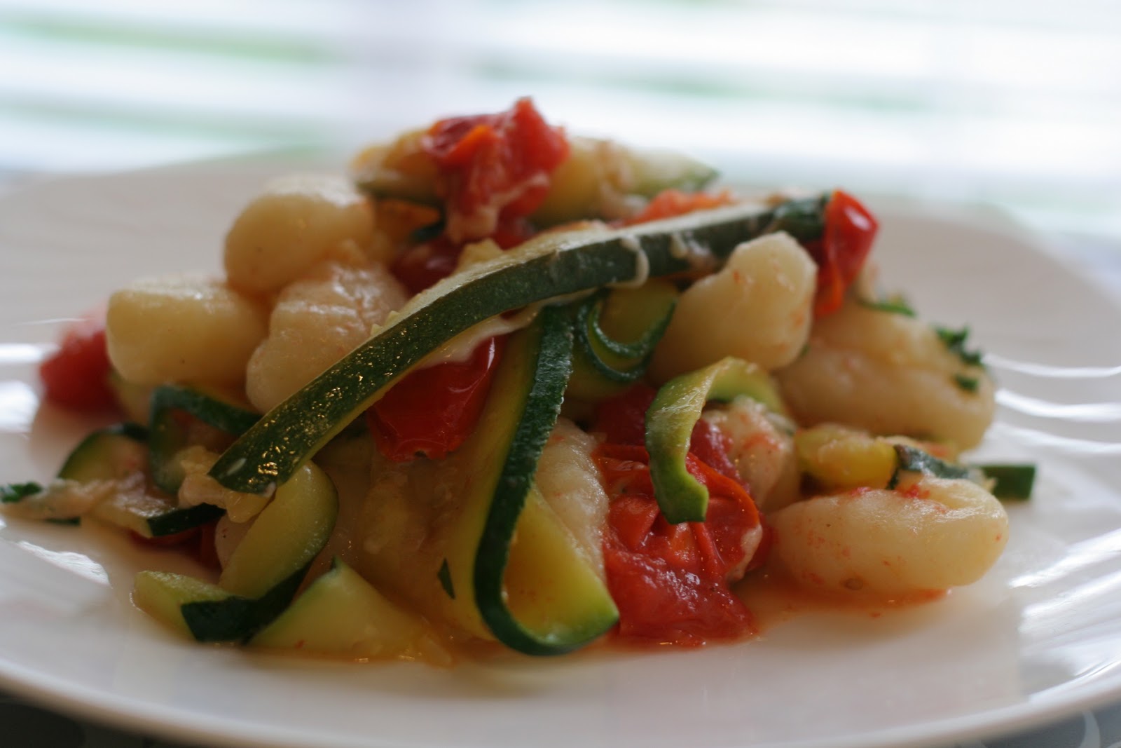 Savory and Sweet zucchini gnocchi says I love you
