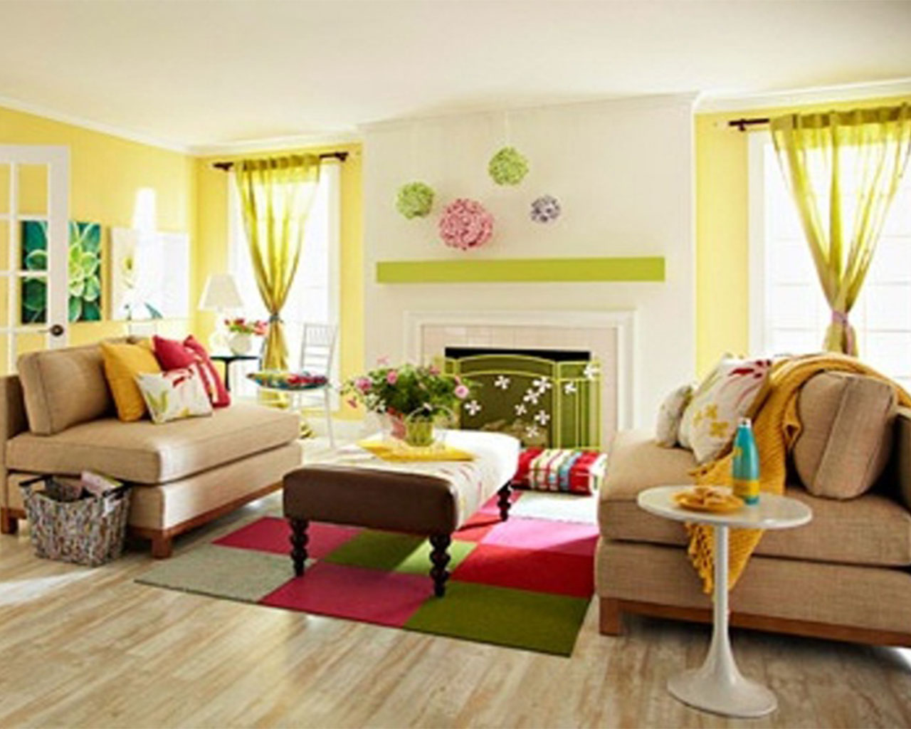 summery colorful living room ideas