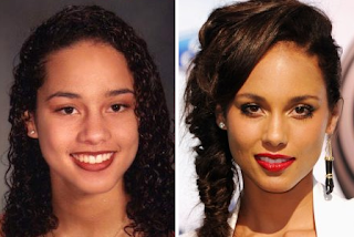 Alicia Keys Nose Job Before and After Photo