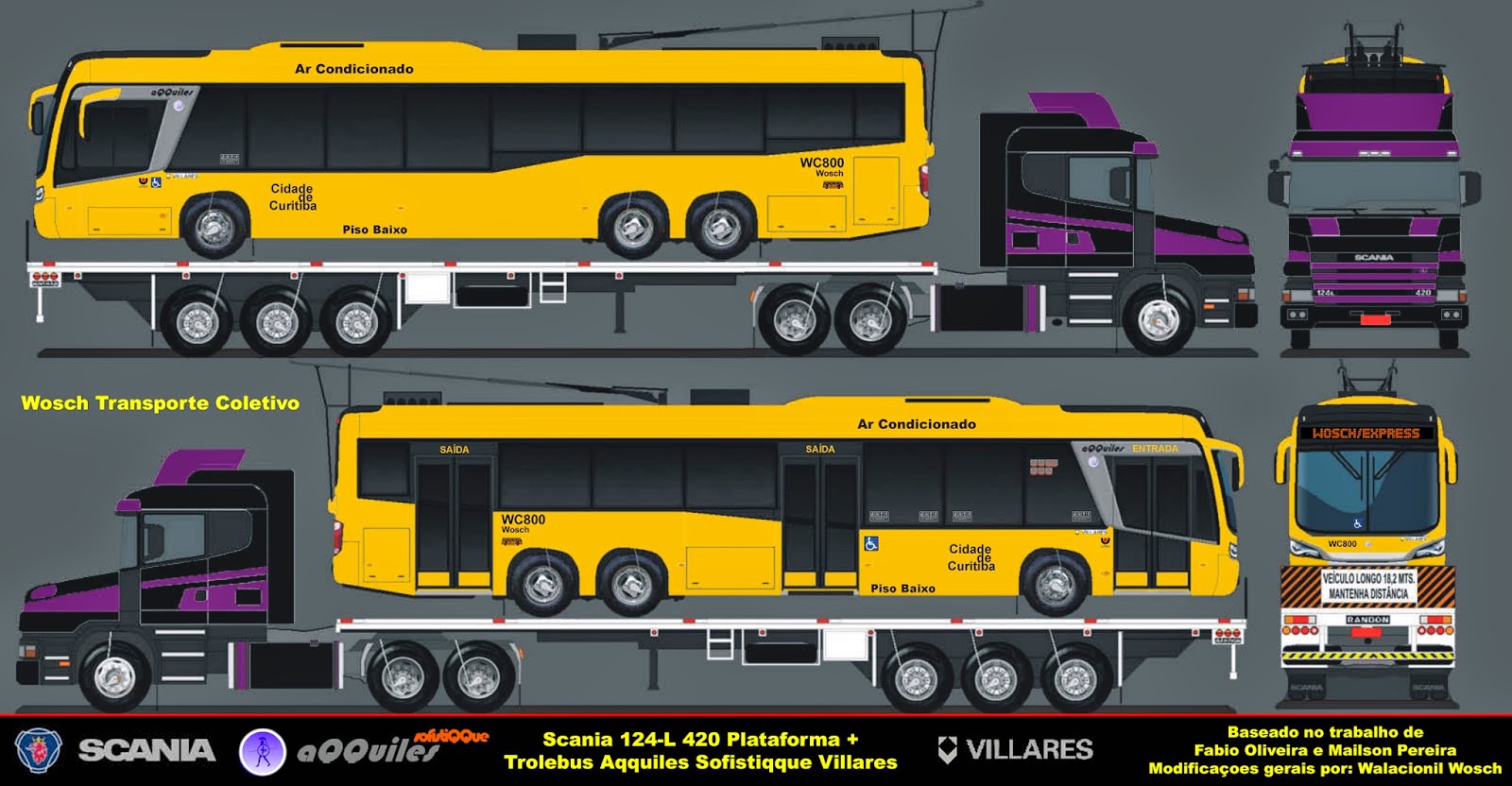 Walacionil Wosch - Desenhos de Ônibus: Curitiba - Auto Viação Redentor  (Interbairros Diversos)