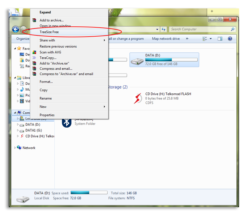 Mencari file ukuran besar dengan software Treesize Free